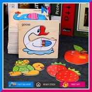 NEJA Ready Stock 6-in-1 3D Wooden Puzzle Kids Early Education Learning Toys