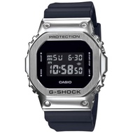 GM5600 Silver Black Steel Rubber strap G shock Steel G shock GM 5600 G shock Silver Jam g shock men 