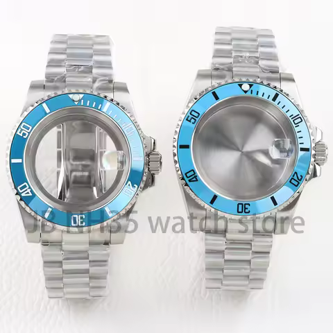 40mm NH35 Watch Case Ice Blue Ceramic Bezel for Seiko NH34 NH35 NH36 NH38 Movement SUB/GMT Stainless