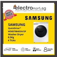 SAMSUNG WD85T984DSH/SP (WHITE) FRONT LOAD WASHER DRYER(8.5KG) QUICK DRIVE (DUAL PLATE)