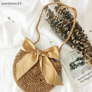 SY  Straw Bag Round Paper Rope Fashion Woven Bag Small Fresh Beach Leisure Women's Bag SY