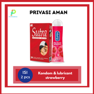 Kondom Sutra Merah isi 24 pcs & Durex Play Sweet Strawberry 50 ml Pelumas Pria Tahan Lama
