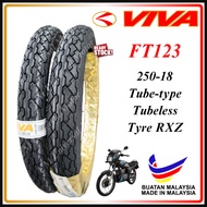 VIVA FT123 TYRE RXZ TUBETYPE TUBELESS TAYAR BUNGA SOTONG SIME DUNLOP 250-18 TIRE 250X18 2.50-18 FT 1