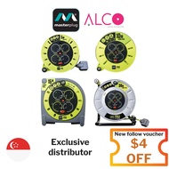 Masterplug Cable Reel Extension Socket Lead, 5M 10M 15M 30M 4 Sockets, Switch+LED,13A Fused 5 Years 
