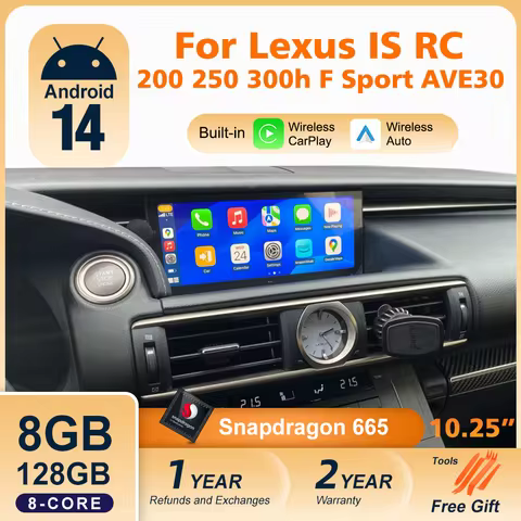 Android 14 Car Radio For Lexus IS RC 200 250 300 350 200t 300h 2013-2019 128GB Multimedia Video Play
