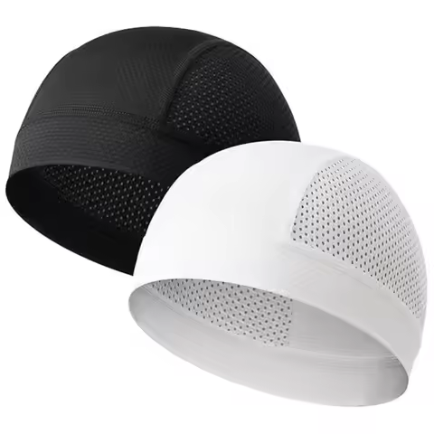 Outdoor Thin Mesh Skull Beanie Cap Sun Protection Breathable Cycling Helmet Liner Cap Quick Dry Soli