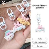 [CH] Cute Cartoon Pendant Eye Mask Sanrio Key Chain Couple Best Friend Backpack Pendant CH