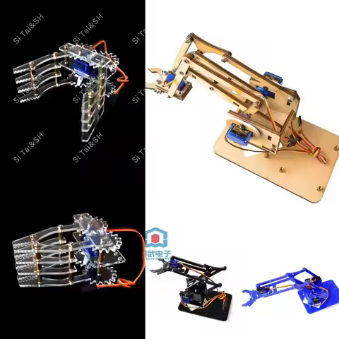 4 DOF Unassembly Acrylic Mechanical Arm Robot Manipulator Claw for Arduino Maker Learning DIY Kit Ro