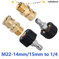 NAILSDECOR 1Set Spray Sprinkler Quick Connector, M22-14mm/15mm to 1/4" Couplers Swivel Pressure Wash