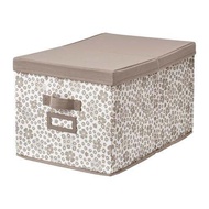 STORSTABBE Storage Box with Lid 35x50x30cm Beige/White Multipurpose Organizer Basket Kotak Serbaguna