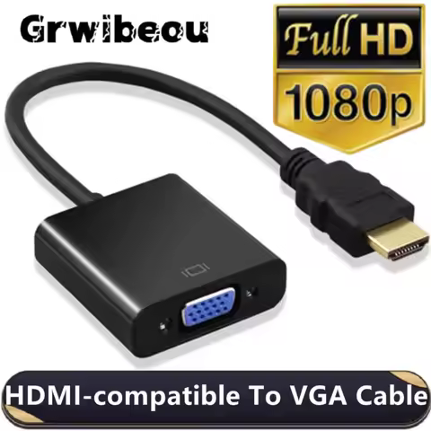 HD 1080P HDMI to VGA Adapter HDMI-compatible to VGA Cable Converter HDMI Male To VGA Famale Converte