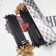 Spokes / Motorcycle Spokes / Spokes Nipples Black Nipples Gold Yamaha WR155 / WR 155 Ring 18-21 Wilw