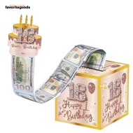 FAVORITEGOODS Birthday Pull-Out Money Gift Box, with Card Money Bouquet Money Roll Gift Box, Creativ