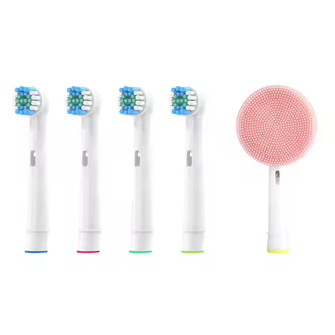 Facial Cleansing Brush Head and 4pcs Replacement Brush Heads For Oral-B Electric Toothbrush Fit Adva