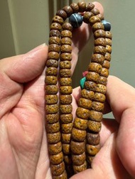 藏傳老星月菩提佛珠掛鏈，108顆足數，密度高，包漿自然，開片收縮到位，珠子飽滿，