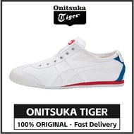 【100% Original 】Onitsuka Tiger MEXICO 66 SLIP-ON White Blue Red D3KON-100 Low Top Unisex Sneakers