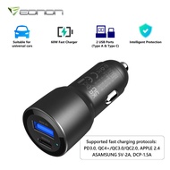 Eonon 60W Car Charger Cigarette Lighter to USB/Type-C Fast Charging Adapter for iPhone Samsung A300
