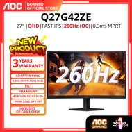 AOC Q27G42ZE 27" 260Hz Gaming Monitor - 2560x1440 QHD/260Hz/Fast IPS/0.3ms/AdaptiveSync