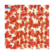 12 Strands Fall Maple Leaves Autumn Ivy Garland Artificial Maple Vines Garland for Thanksgiving,Chri