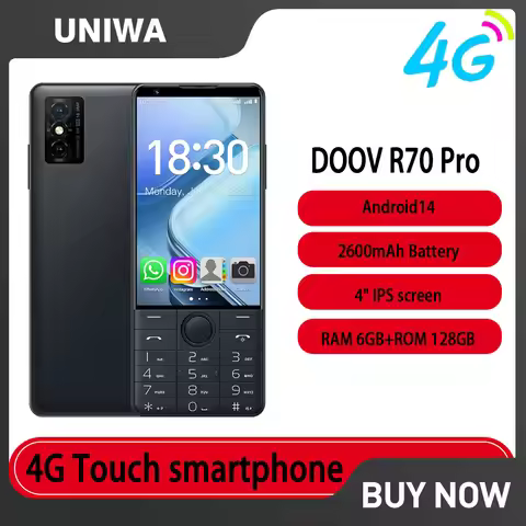 DOOV R70 Pro 4G Touch Keyboard Google Smartphones 4 " IPS 6GB+128GB Android14 16mp 2600mAh Whatsapp 