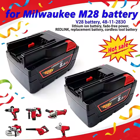 For Milwaukee M28 Battery Li-Ion Replacement Battery For Milwaukee M28 V28 IW Impact Wrench 0726-20 