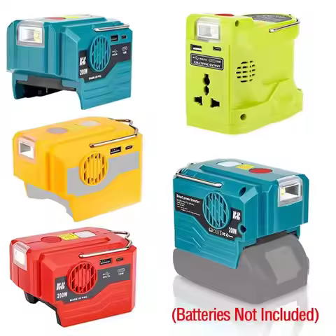 Outdoor Portable Inverter For Dewalt For Makita/Bosch/Milwaukee/Ryobi 18V Battery 120-220V Modified 