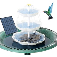 น้ำพุนกพลังงานแสงอาทิตย์พร้อมอ่างนก 3 ชั้น คุณสมบัติน้ำ DIY น้ำพุตกแต่ง 3.5W ที่ถอดออกได้ และเหมาะสำหรับการอาบน้ำนก ตกแต