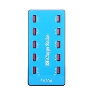 Usb Charger 100W 10 Ports Usb 20A Smart Desktop Charging Station For 5V 2A For Samsung Xiaomi Ipad Iphone X(Eu Plug)