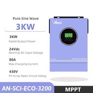 Hybrid Solar Inverter 3KW Solar Inverter 24V Hybrid Off Grid Inverter Built in MPPT Solar Charger 30