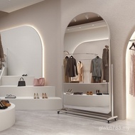 Live Broadcast Whole Body Household Fitting White Mirror Floor Mirror Thin Ultra-Mobile Mirror Photo