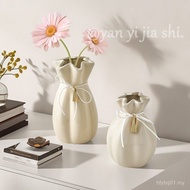 French Creative Cream Style Ceramic Knots Flower Arrangement Vase Home Living Room Desktop Entrance 