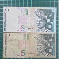 (A313) Rm5 siri 10 duit kertas lama duit syiling lama duit Malaysia lama tabung duit kertas sing ais