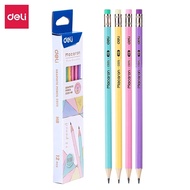 Deli 12/18 PCS/Box Graphite Pencil HB 4 Colors Case School Student Art Supplies EC025-HB