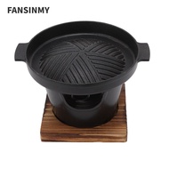 FANSINMY Hibachi Grill, Wood Aluminum Alloy Burner Stove Mini BBQ Grill, Portable Black Removable St