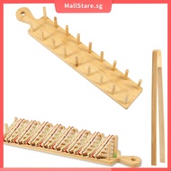 Bamboo Taco Tray with Tong Rectangular Taco Holder Holds 8 Soft or Hard Shell Tacos Large Taco Holde