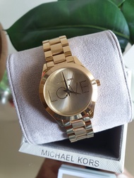 Original Michael Kors MK3804 Ladies Slim Runway Gold Plated Watch