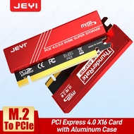 JEYI M.2 NVME To PCIE 4.0 X16 Adapter, pcie x16 Gen4 Expansion Card with Aluminum Heatsink Case, For