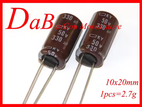 50v 330uf Original New NIPPON CHEMI-CON NCC Audio Electrolytic Capacitor Radial 10x20mm +/- 20% Capa