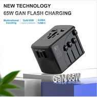 Universal Travel Adapter 65W GaN/ 35W/ 20W Fast Charger USB TYPE C + A Ports