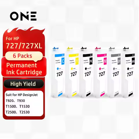 For HP 727 727XL Refillable Ink Cartridge with Permanent Chip 300ML For HP DesignJet T920 T930 T1530