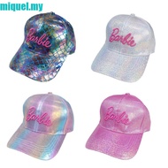 MIQUEL Barbie Baseball cap, Laser Pink Letter Visor Hat, Kawaii Embroidered Adjustable Anime Barbie 