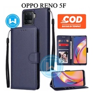 HP Case Oppo Reno 5F Premium Leather Flip Wallet Case/Mobile Wallet Case