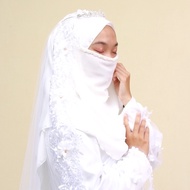 2-layer Wedding Ceremony Veil/Muslim Bridal Veil