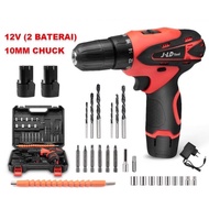 JLD 12v bor charger bor cordless jld 12v full set bor baterai 2 batre