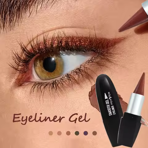 Coffee Brown Velvet Eyeliner Stick Matte Waterproof Long Lasting Eyeshadow Eyeliner Gel Pen Smooth Q