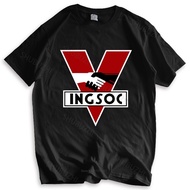 New t shirt black tops for men Mens 1984 INGSOC George Orwell T Shirt Big Brother Distressed Design 