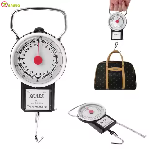 50LB Portable Mechanical Dial Scale Hanging/Fish/Luggage/Kitchen Scale Hanging Hook Multi-Purpose Sc