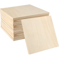 LEXININ 12 Pek Panel Kayu Persegi 6 x 6 x 1/2 Inci, Papan Kanvas Kayu Persegi 15 x 15 x 1.5cm Belum 