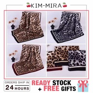 🍒READY STOCK🍒KIMMIRA Bidang 43 Muslimah Bawal Satin Leopard Print Hijab Silk  Corak Harimau Tudung Scarf