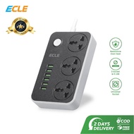 Ecle Power Strip Portable Stop Kontak 3 Power Socket 6 Smart Usb Port